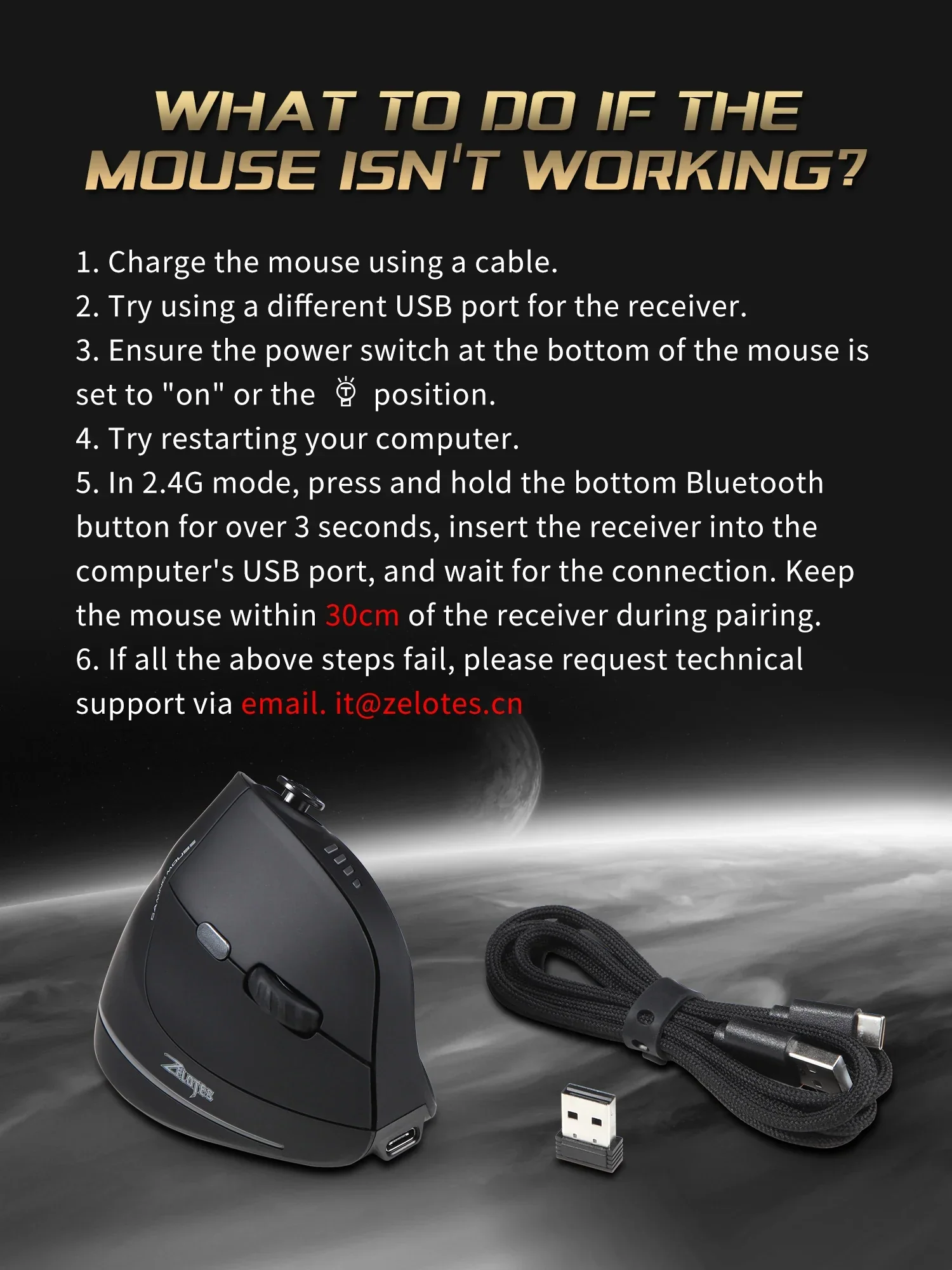 Wireless Vertical Ergonomic Mouse Model F18 - Image 13