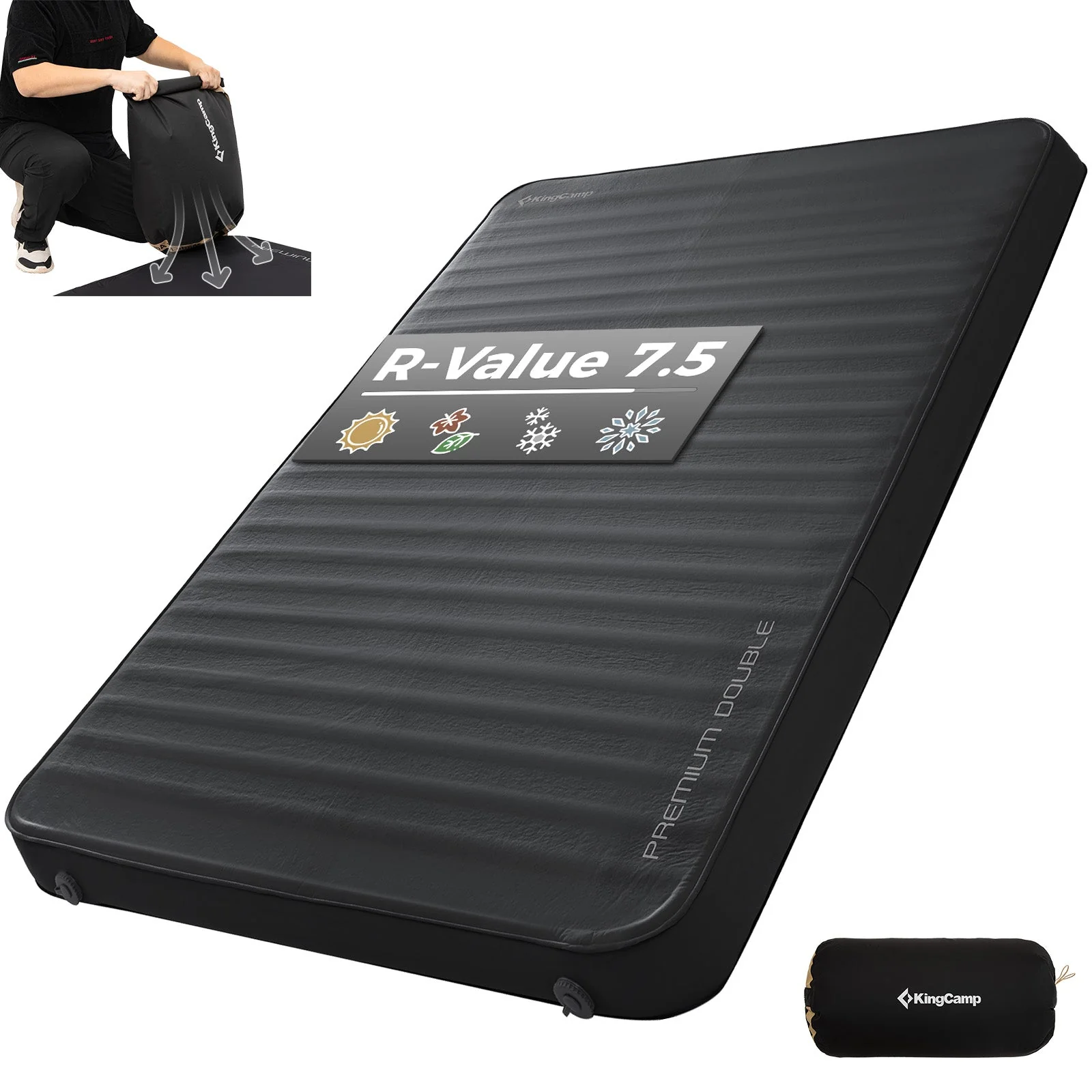 KingCamp PREMIUM Self Inflating Foam Sleeping Pad Double/Single - Image 82
