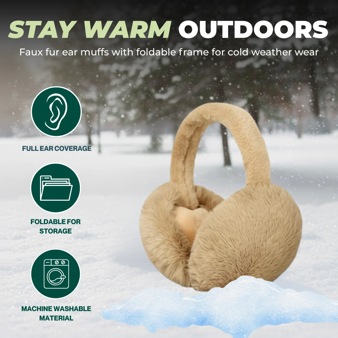 Faux Fur Winter Ear Muffs for Men and Women Cold Weather Headband