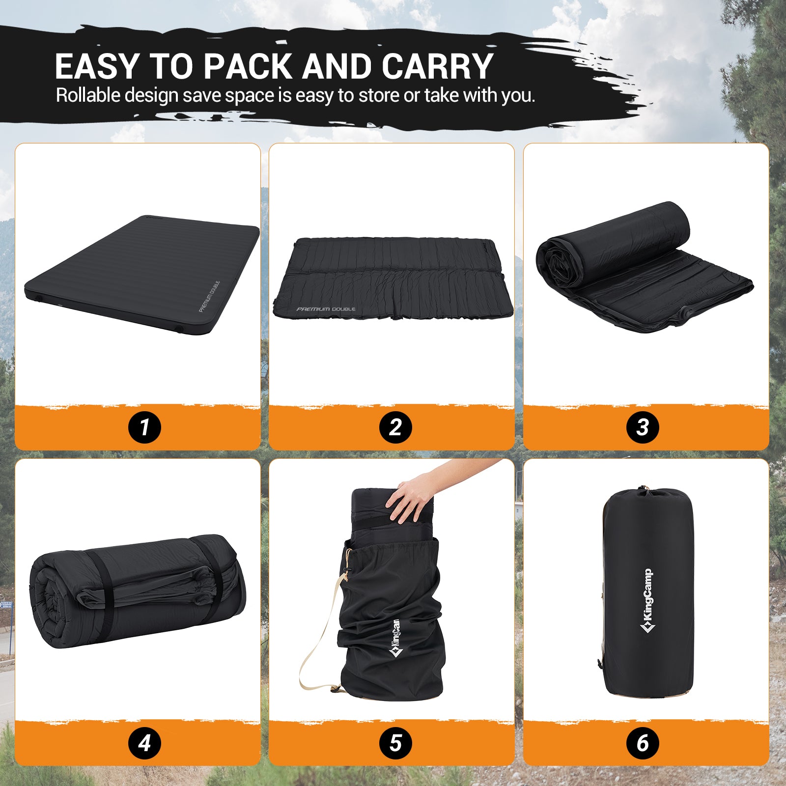 KingCamp PREMIUM Self Inflating Foam Sleeping Pad Double/Single