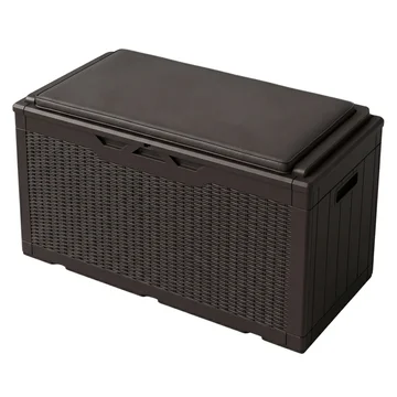 Deck Box for Storage with Cushioned Seating and Lift-Open Feature