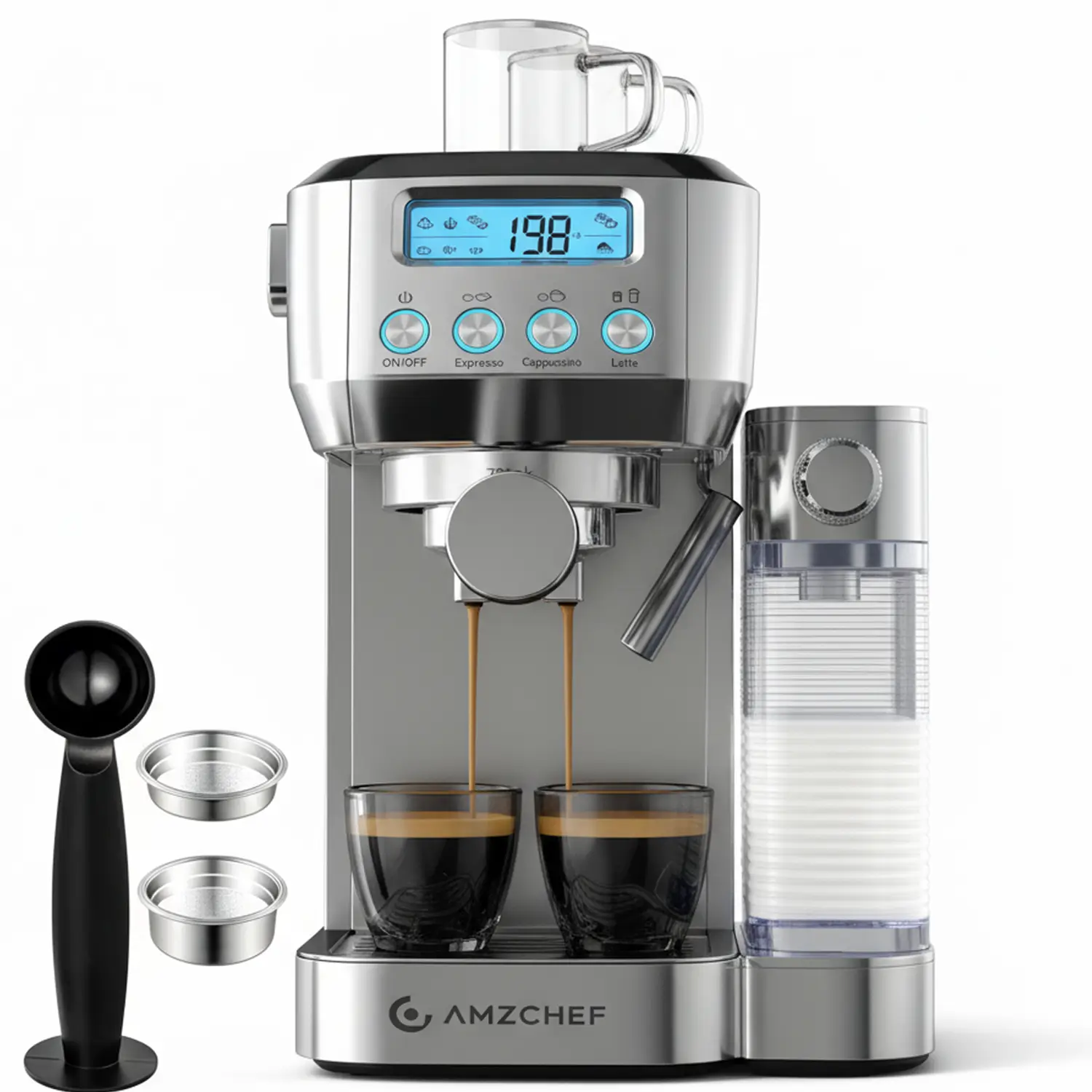 AMZCHEF 20 Bar Cappuccino Coffee Machines with Automatic Milk Frother 1