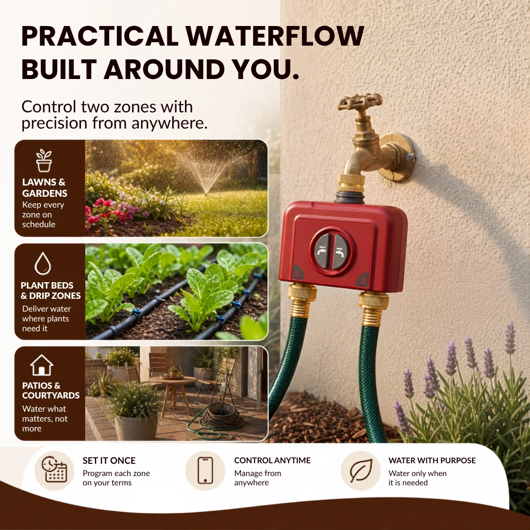 Dual Zone Hose Timer Controller with Ethernet Gateway Valve System