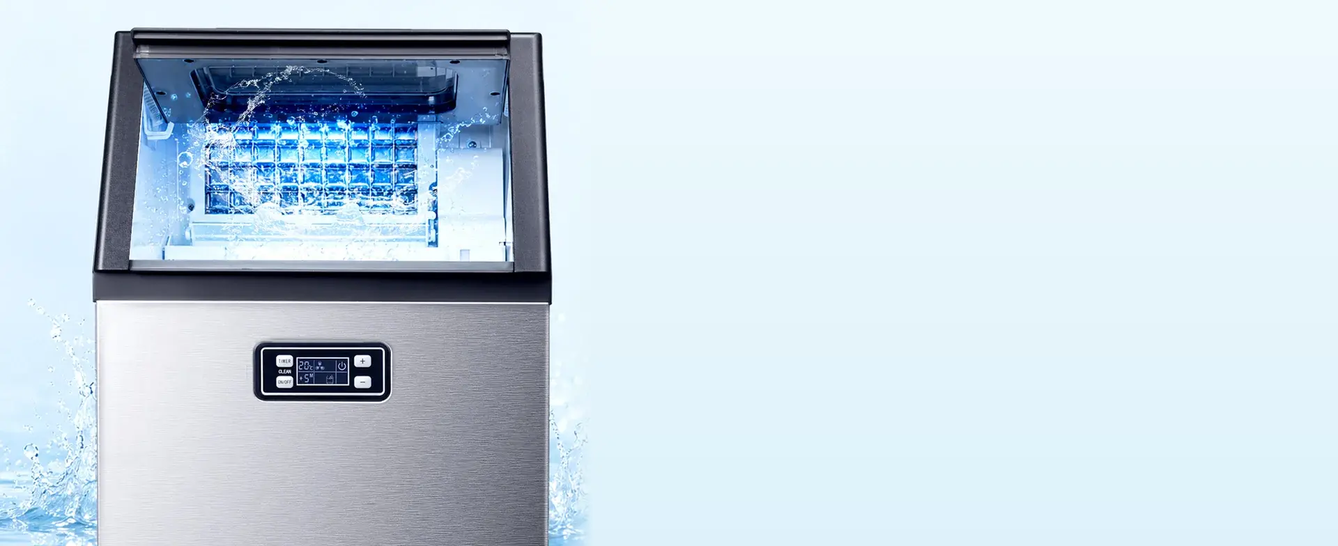 Commercial ice maker with automatic self-clean function