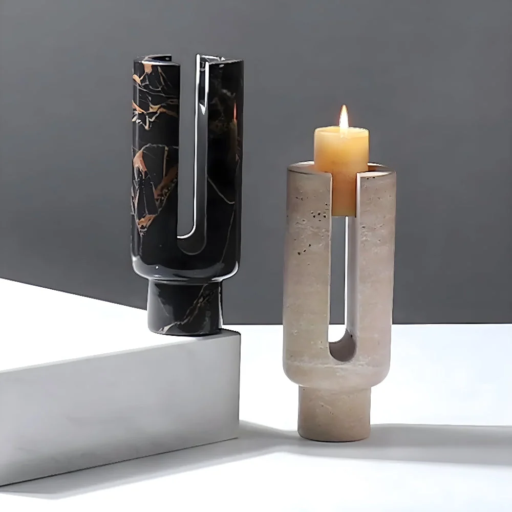 Candle Holder Geometric Marble Votives & Tapers Compatible - Image 5