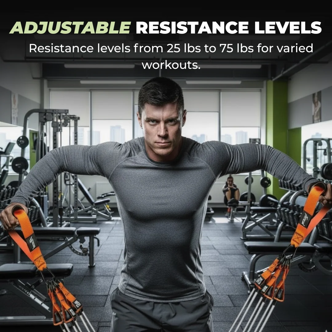 Resistance Band Set with Door Anchor Handles and Ankle Straps