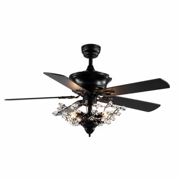 Ceiling Fan Crystal Shade Remote Control & Reversible Blades