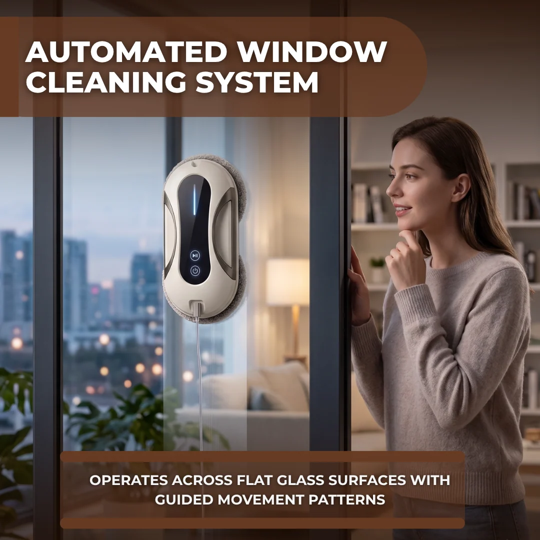 Automatic Window Cleaner Robot 3000Pa Dual Spray and Remote Control