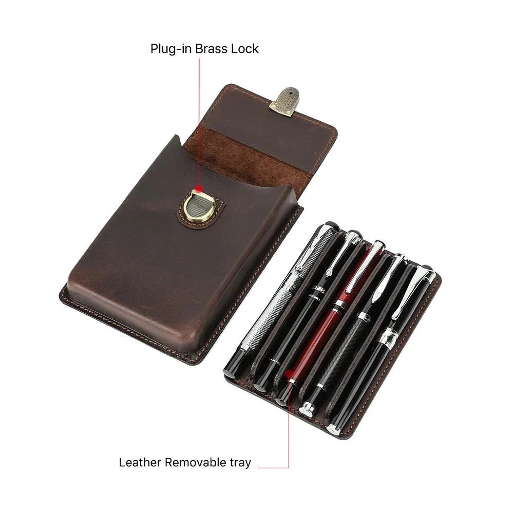 Leather Pen Holder – Handcrafted Cowhide Design - Image 4