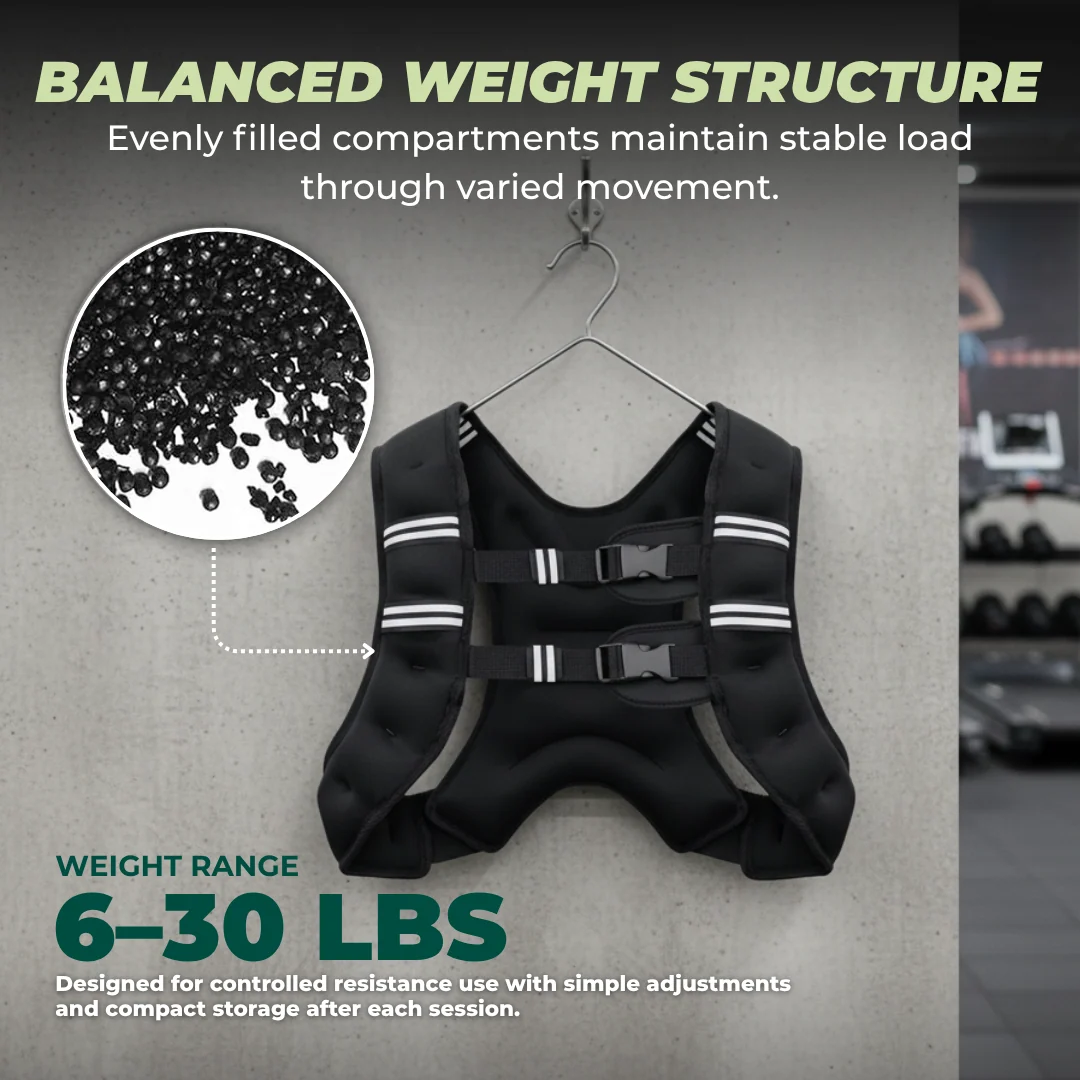 Adjustable Weighted Training Vest with Reflective Straps