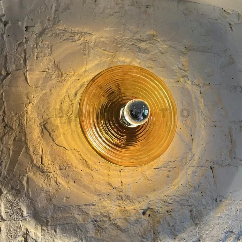 Wall Light Ripple Glass Metal Frame & Integrated LED