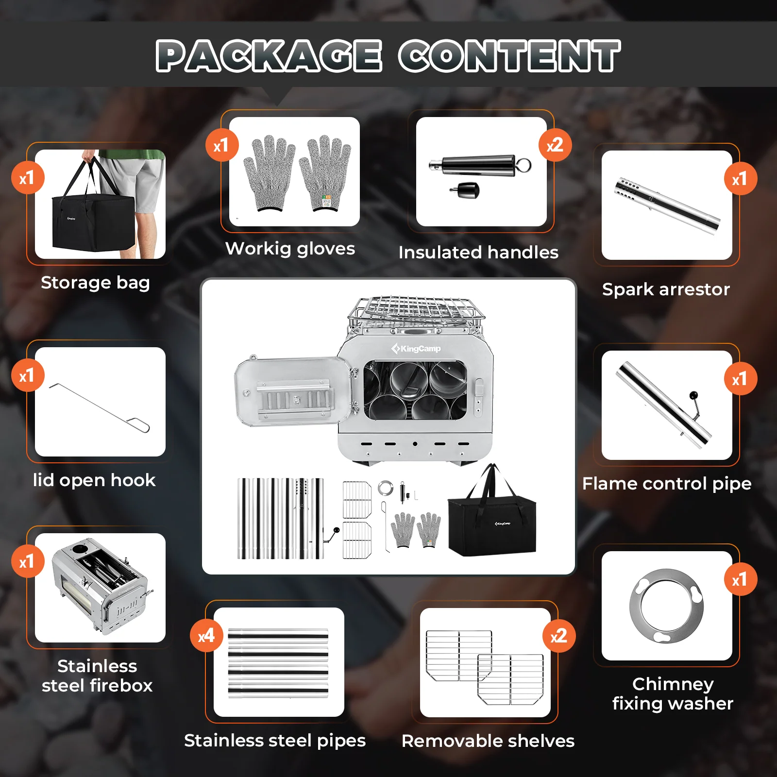 KingCamp Surefire Camping Wood Tent Stove