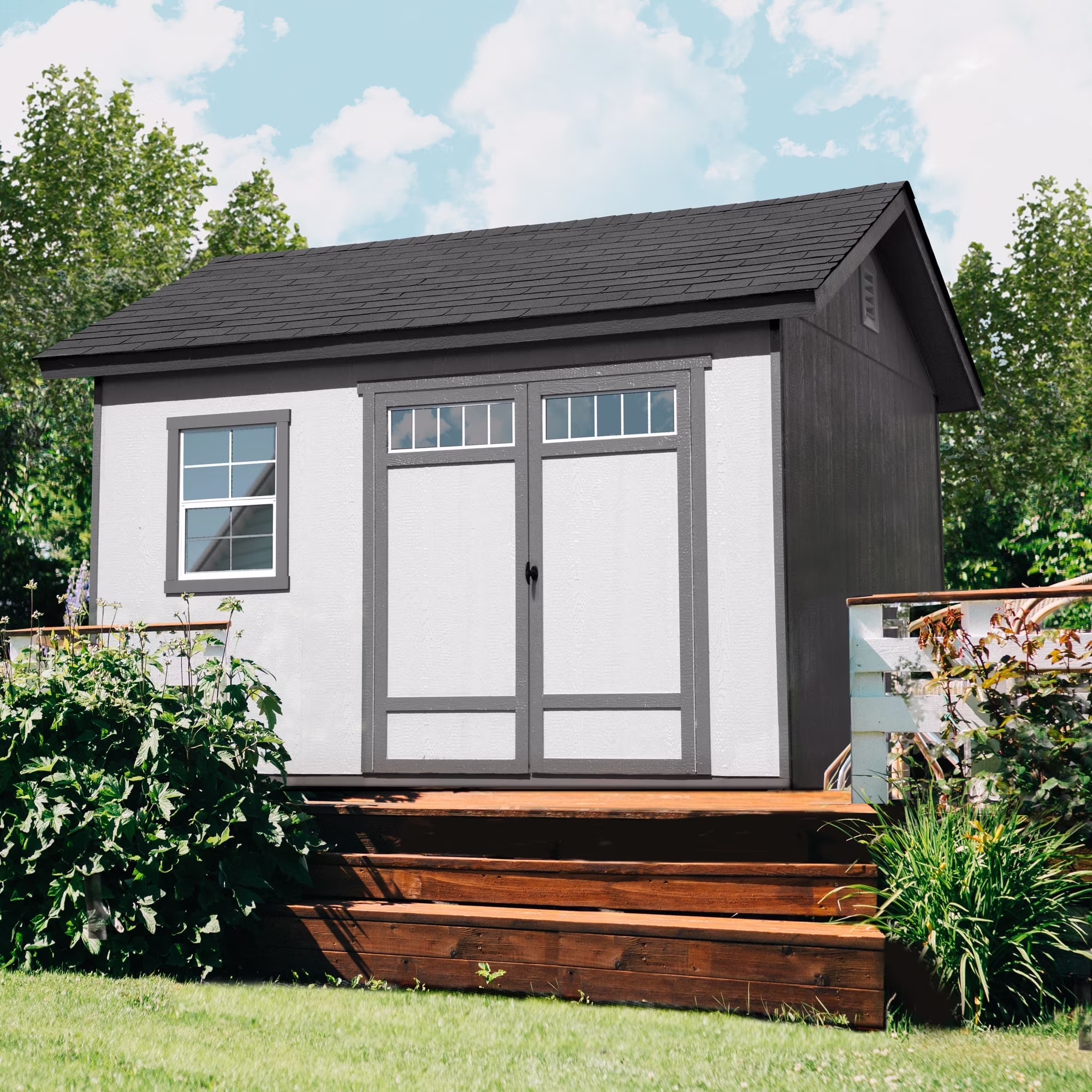 Handy Home Products Beachwood 10 ft. x 12 ft. Wood Storage Shed (with Floor)