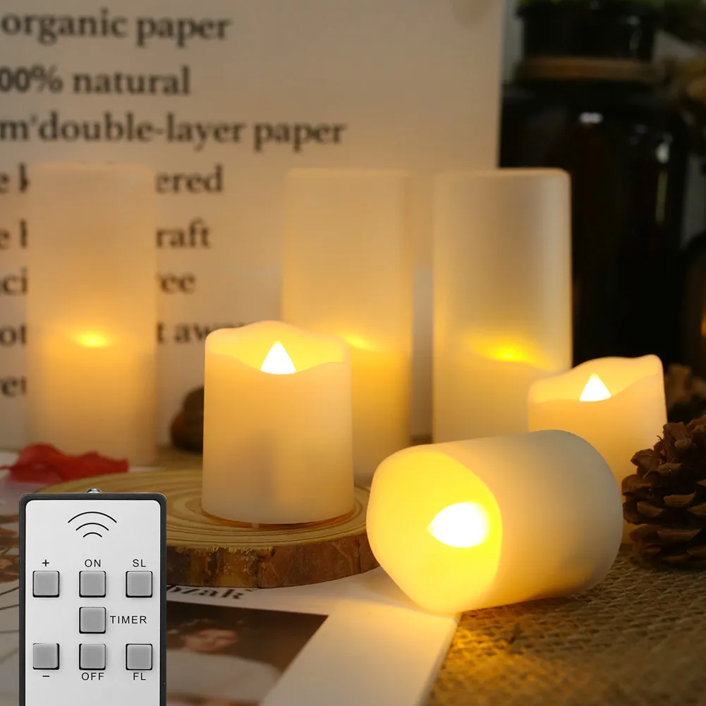 Set of 6 Rechargeable LED Candles with Timer Function - Image 12