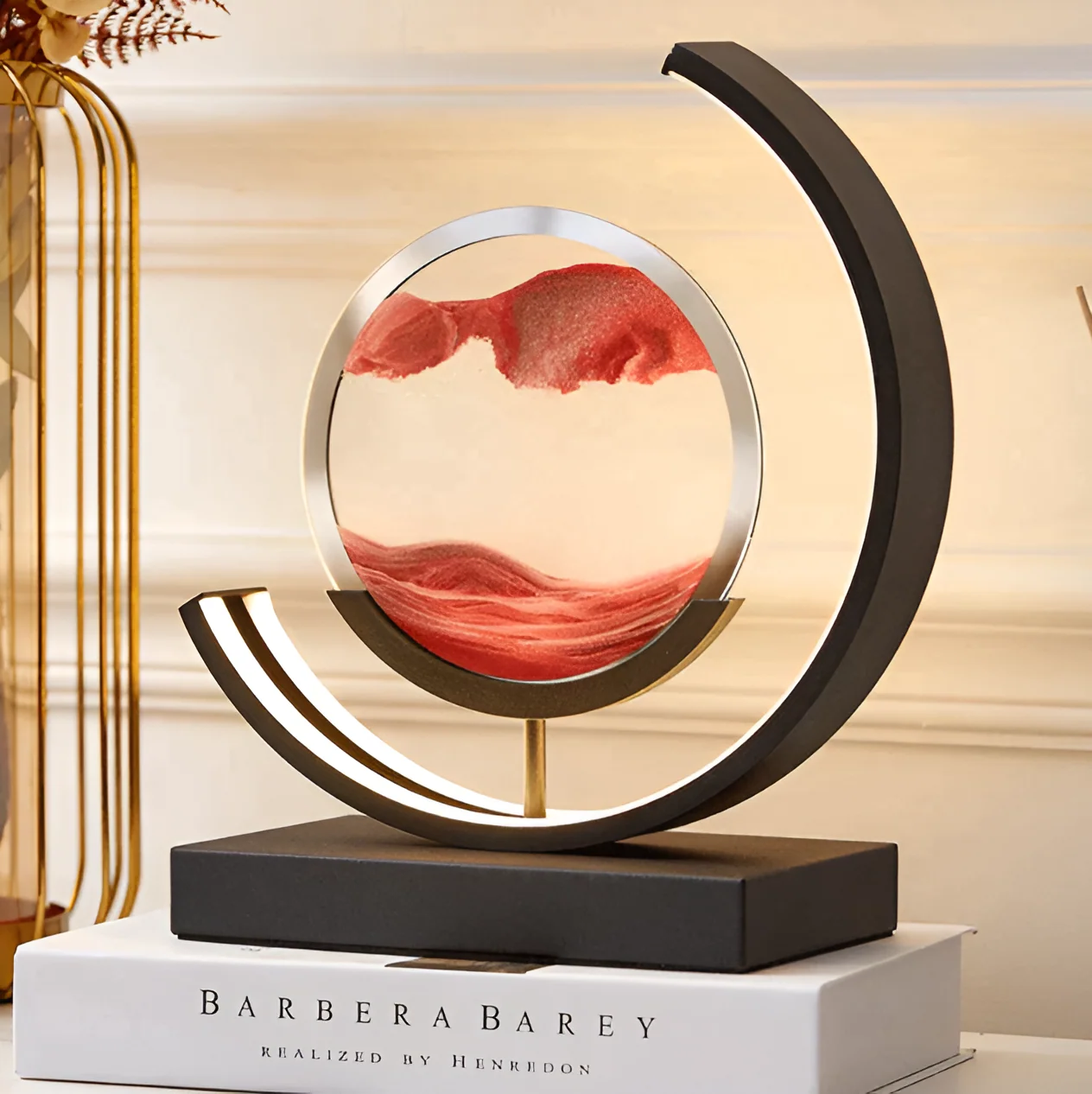 Enchanting Round LED Sand Art Lamp for Serene Spaces