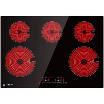 AMZCHEF Built-in Electric Ceramic Cooktop 5 Boost Burners 8400W 30 Inch