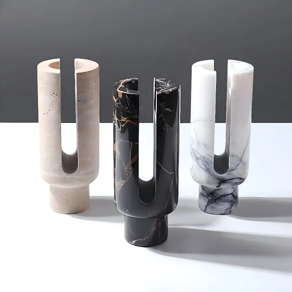 Candle Holder Geometric Marble Votives & Tapers Compatible - Image 7