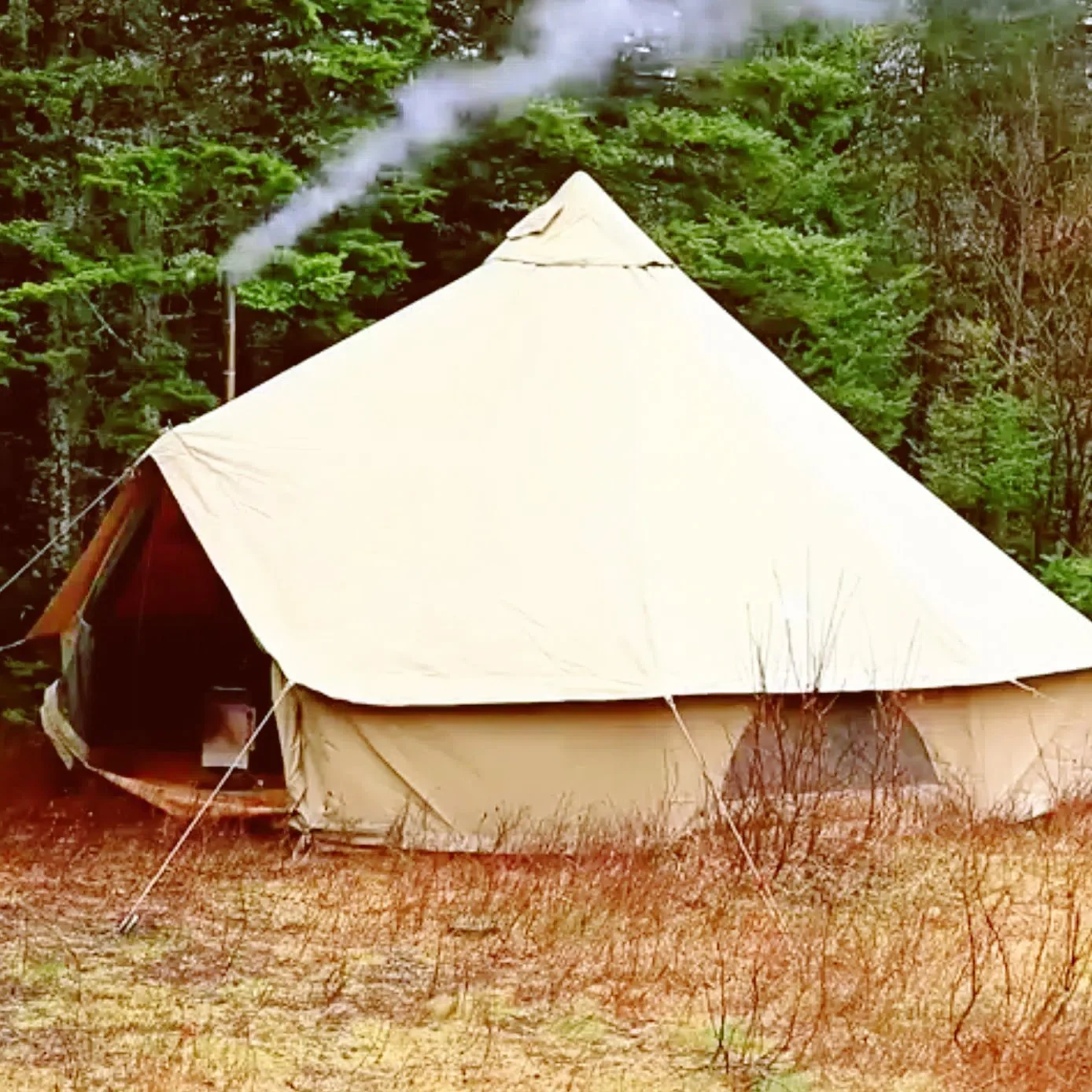 KingCamp Khan 4-Season Canvas Bell Tent with Stove bundle KT2011