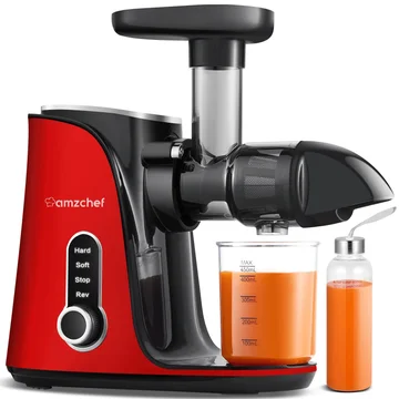 AMZCHEF Cold Press Juicer with Two Speed Modes GM3001 Red