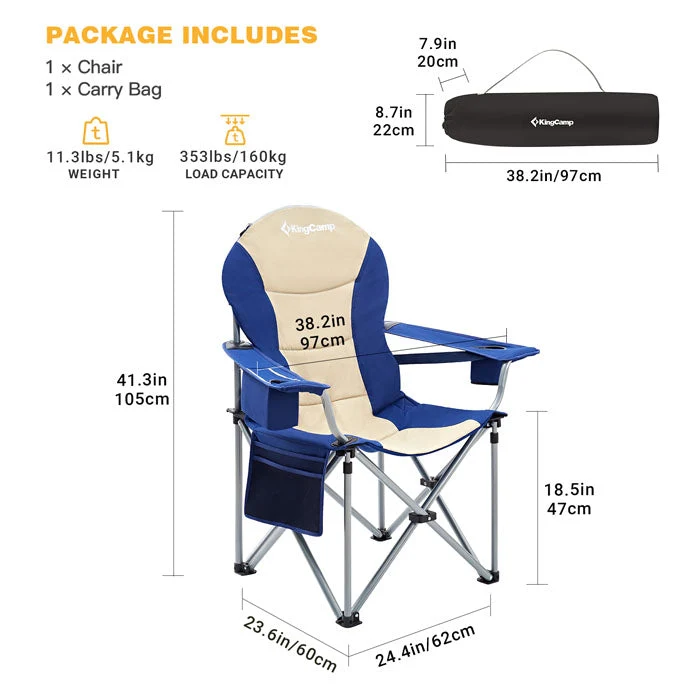 KingCamp Lumbar Support Oversized Camping Chair - Image 25