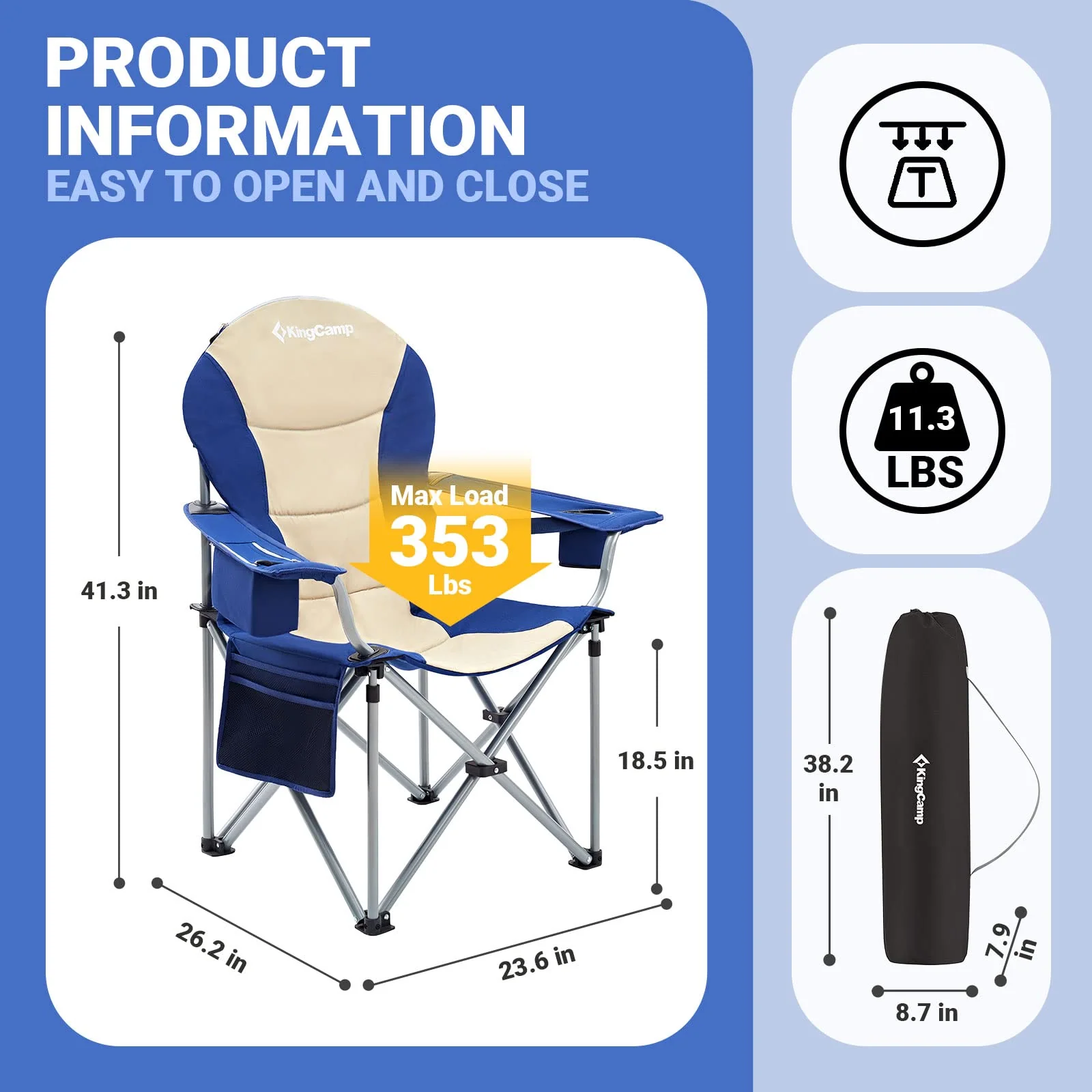 KingCamp Lumbar Support Oversized Camping Chair - Image 34