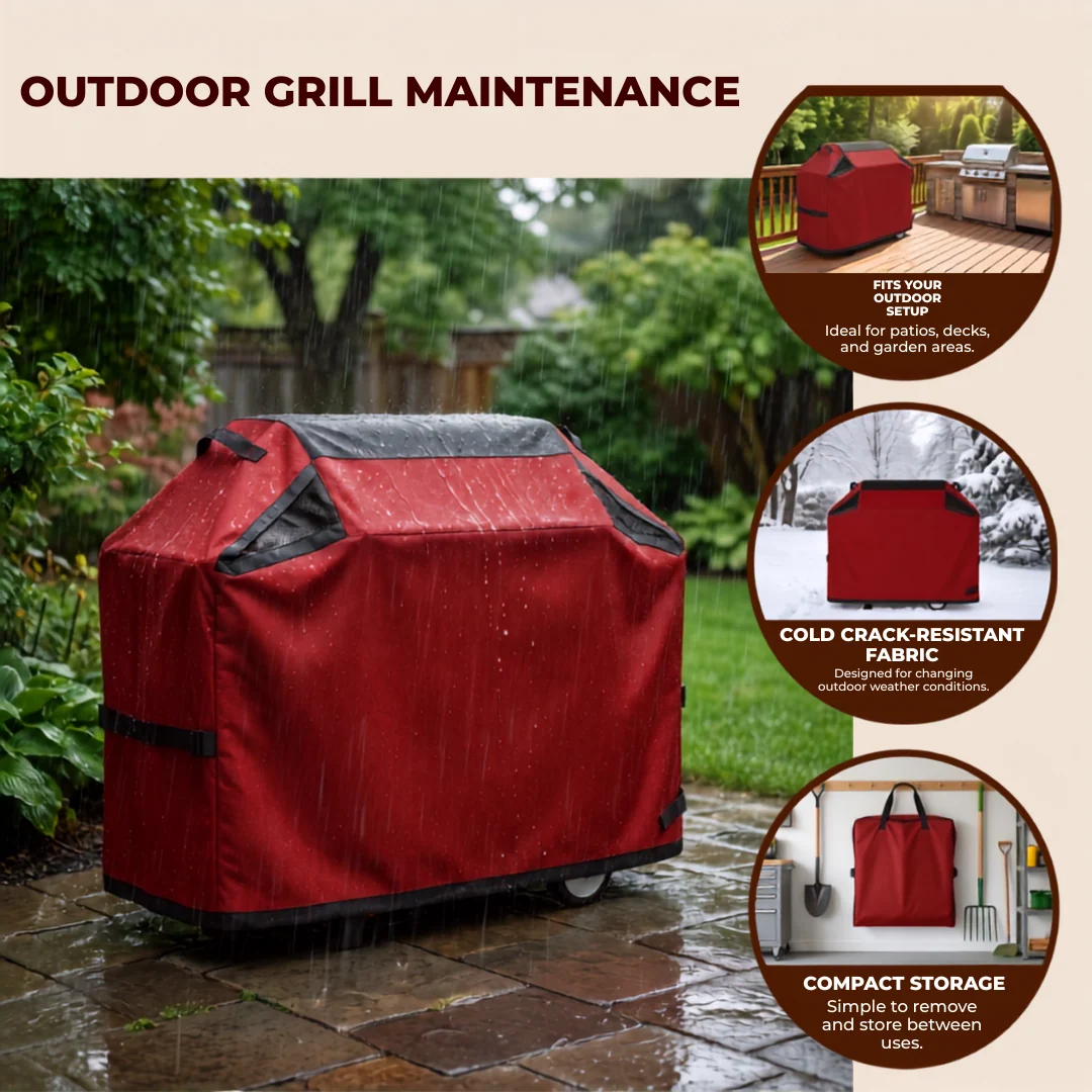 65 Inch Water-Resistant BBQ Grill Cover for 3 to 5 Burner Gas Grills