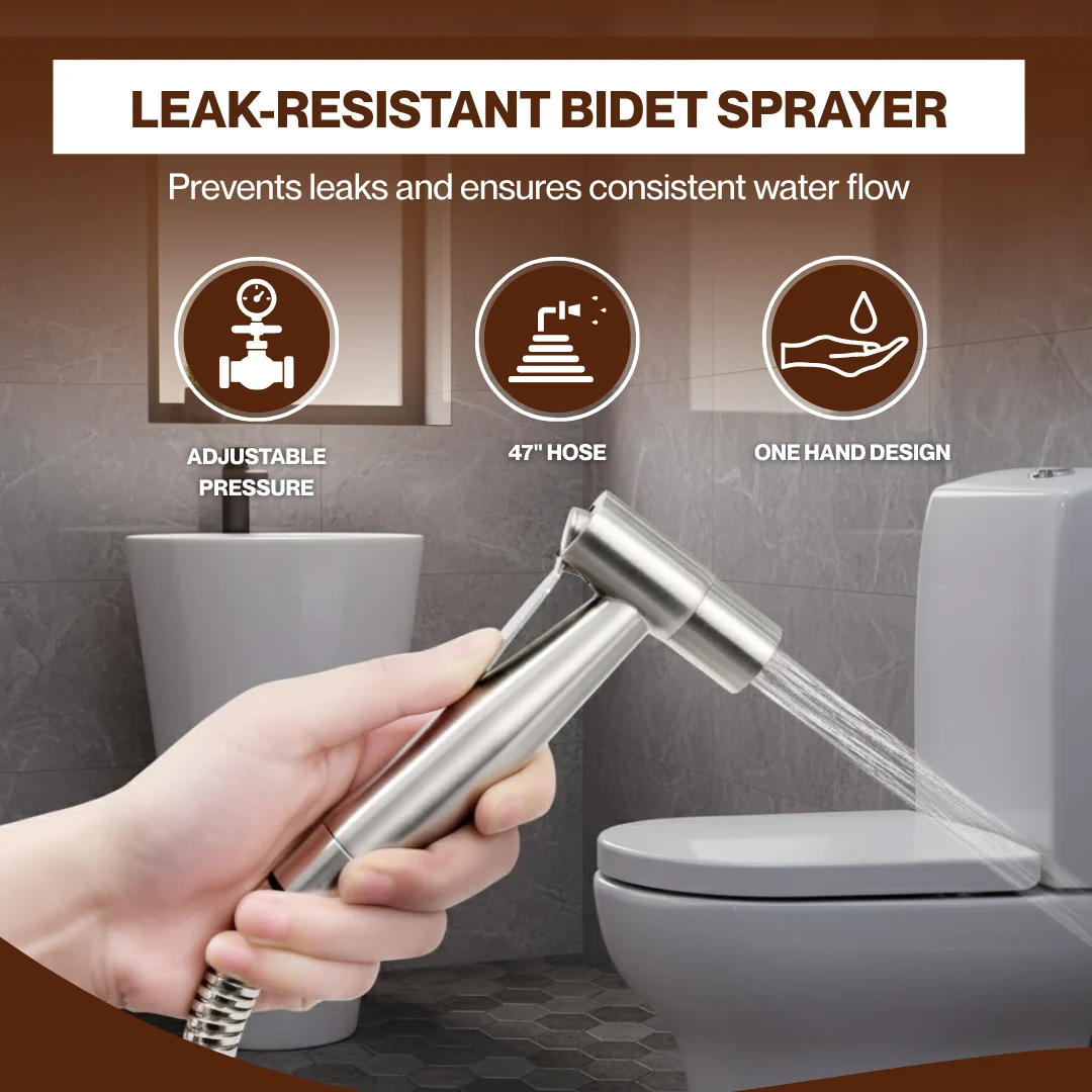 Handheld Toilet Bidet Sprayer with Adjustable Water Pressure Control