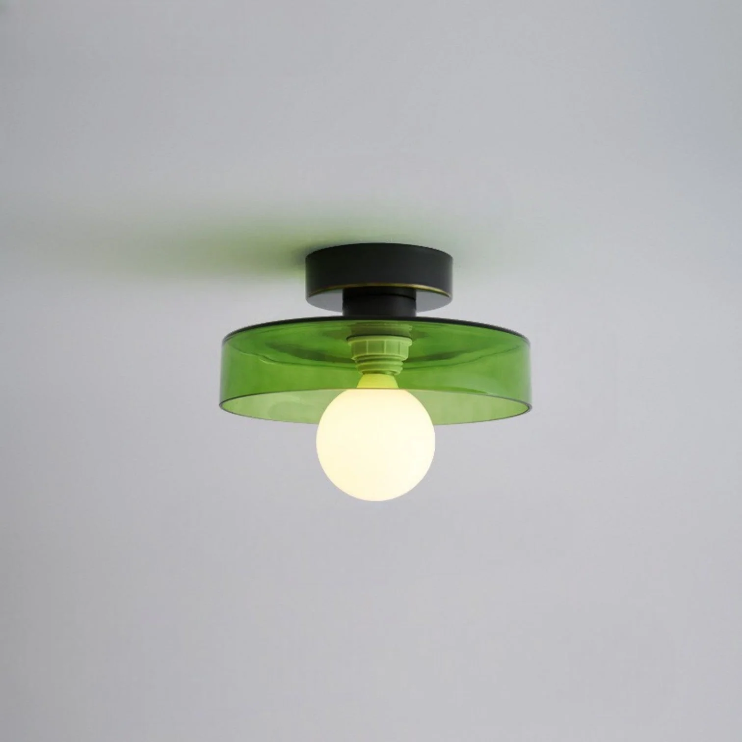 Sleek Round Glass Ceiling Light with Adjustable LED