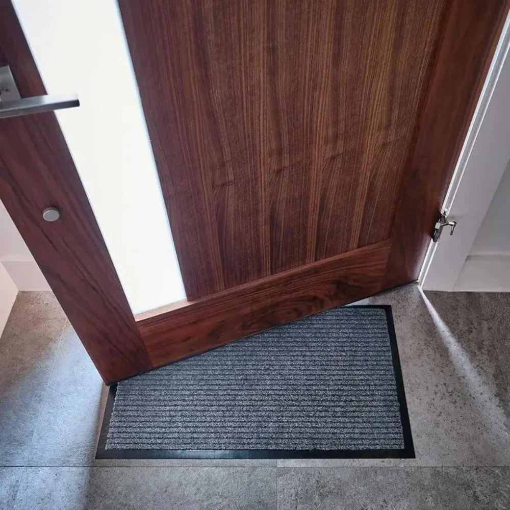 Door Mat Striped Braided Polyester Non-Slip Backing - Image 4