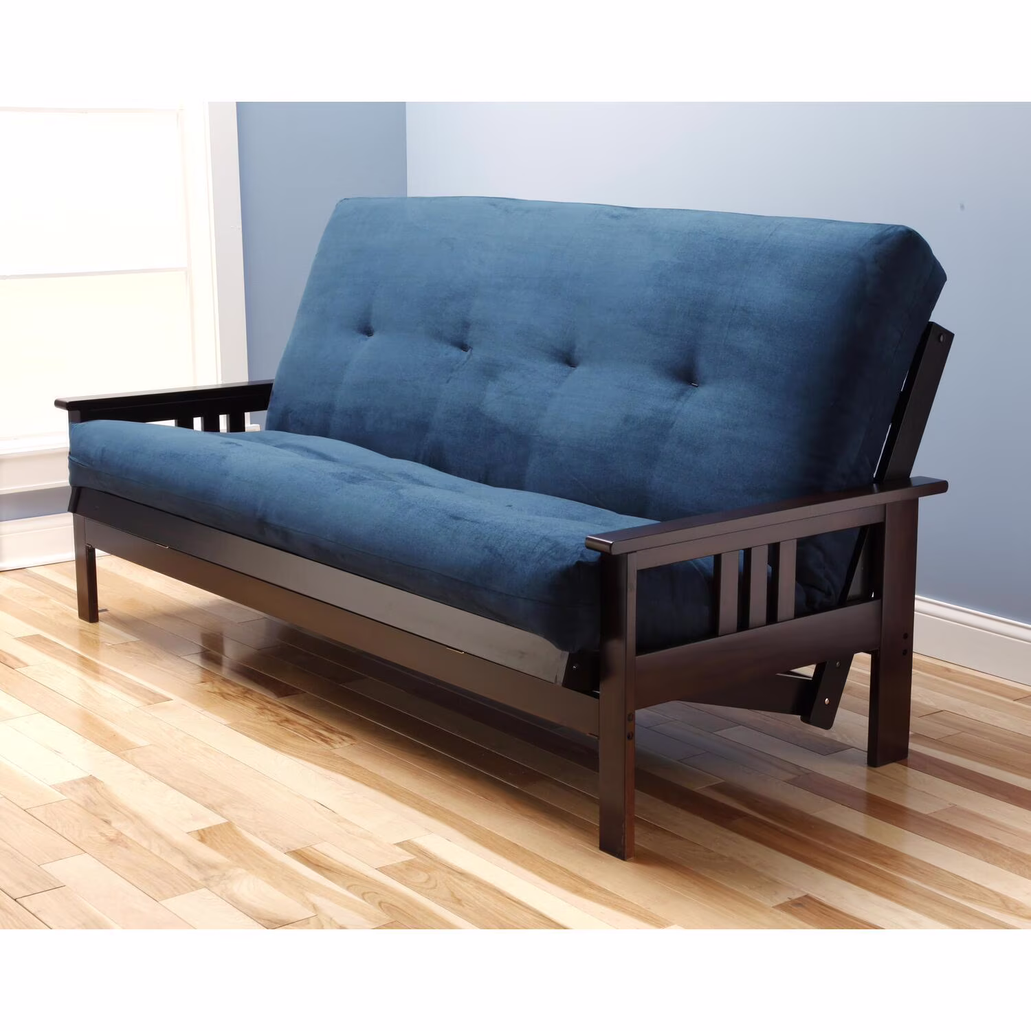 Homestock African Artifacts Full Size Futon Frame Set with Mattress, Easily Converts to Bed, Versatile Design Futon Frame for All Spaces, 33"H x 79"L x 37"D-Color:Linen Charcoal,Size:Barbados - Image 28