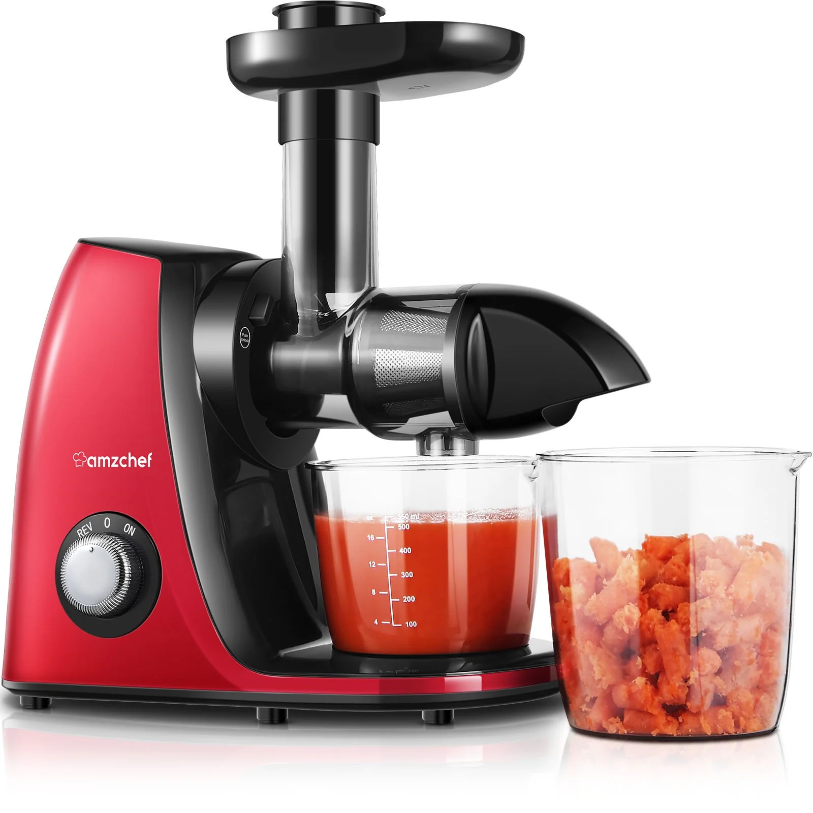 AMZCHEF Slow Juicer JS3005 Red 1