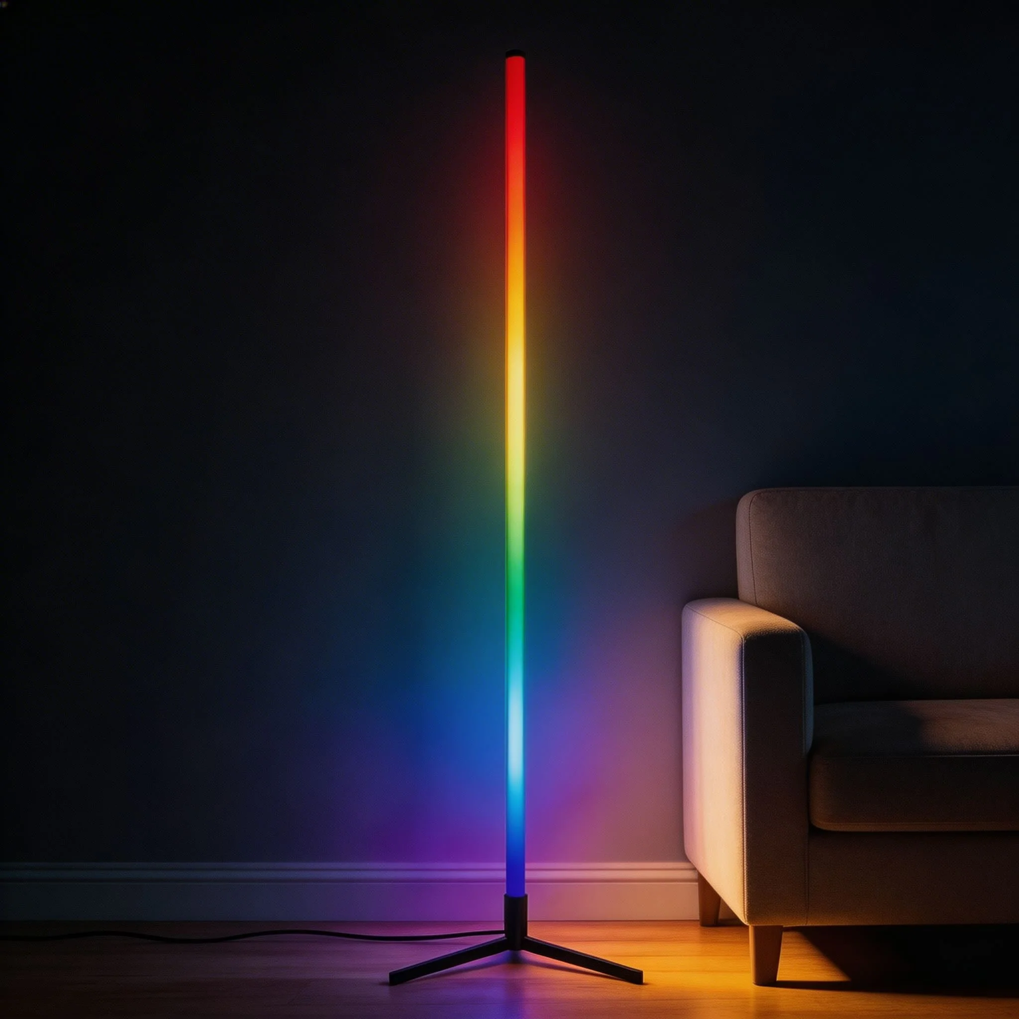 Contemporary Floor Lamp with LED Light Available in Various Colors - Image 2
