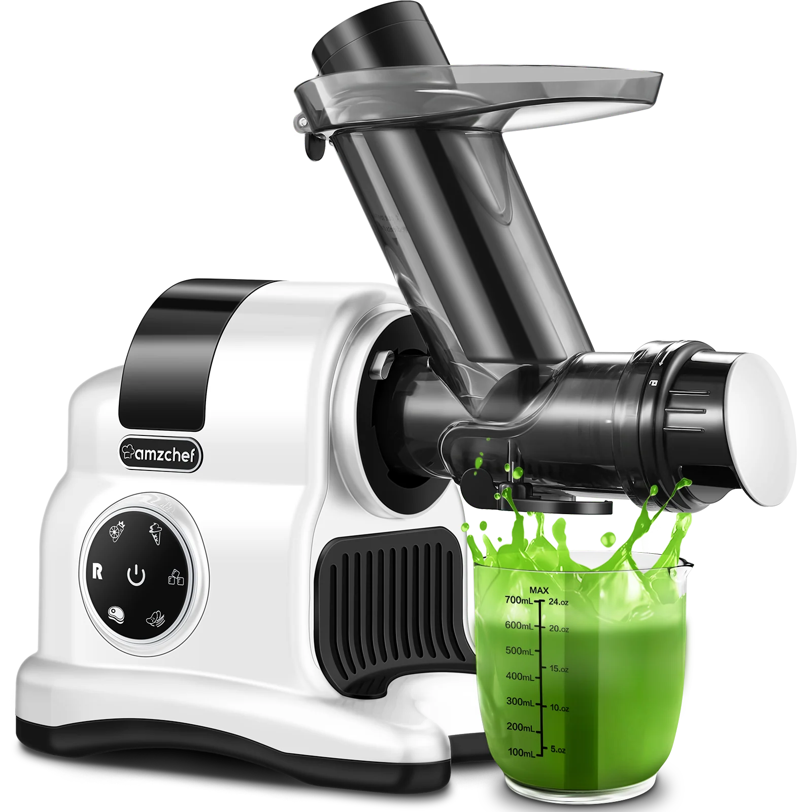 AMZCHEF 5-in-1 Inovative Cold Press Slow Juicer ZM1517 White 1