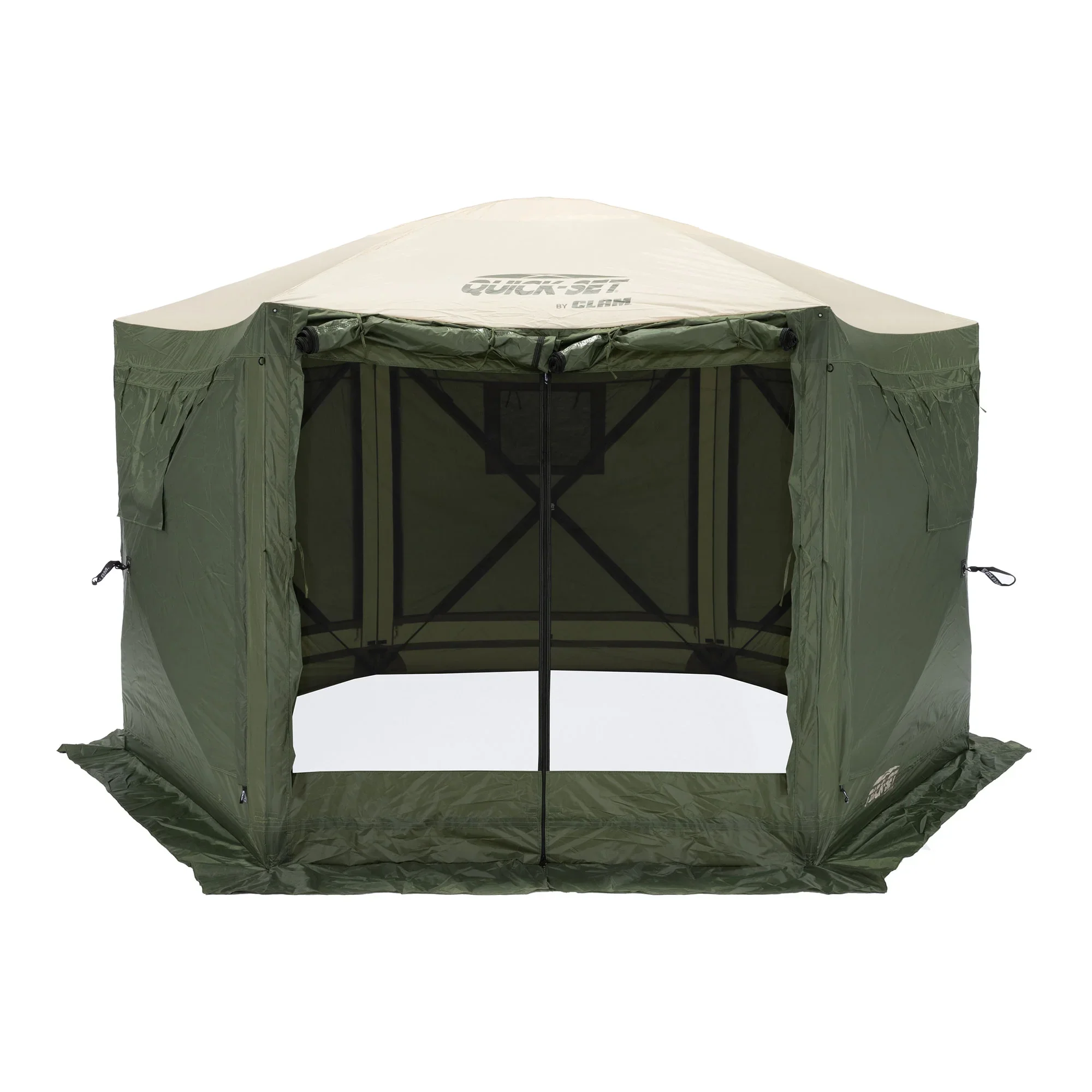 CLAM Quick-Set Pavilion 12.5 x 12.5' Portable Outdoor Canopy Shelter, Green - Image 36