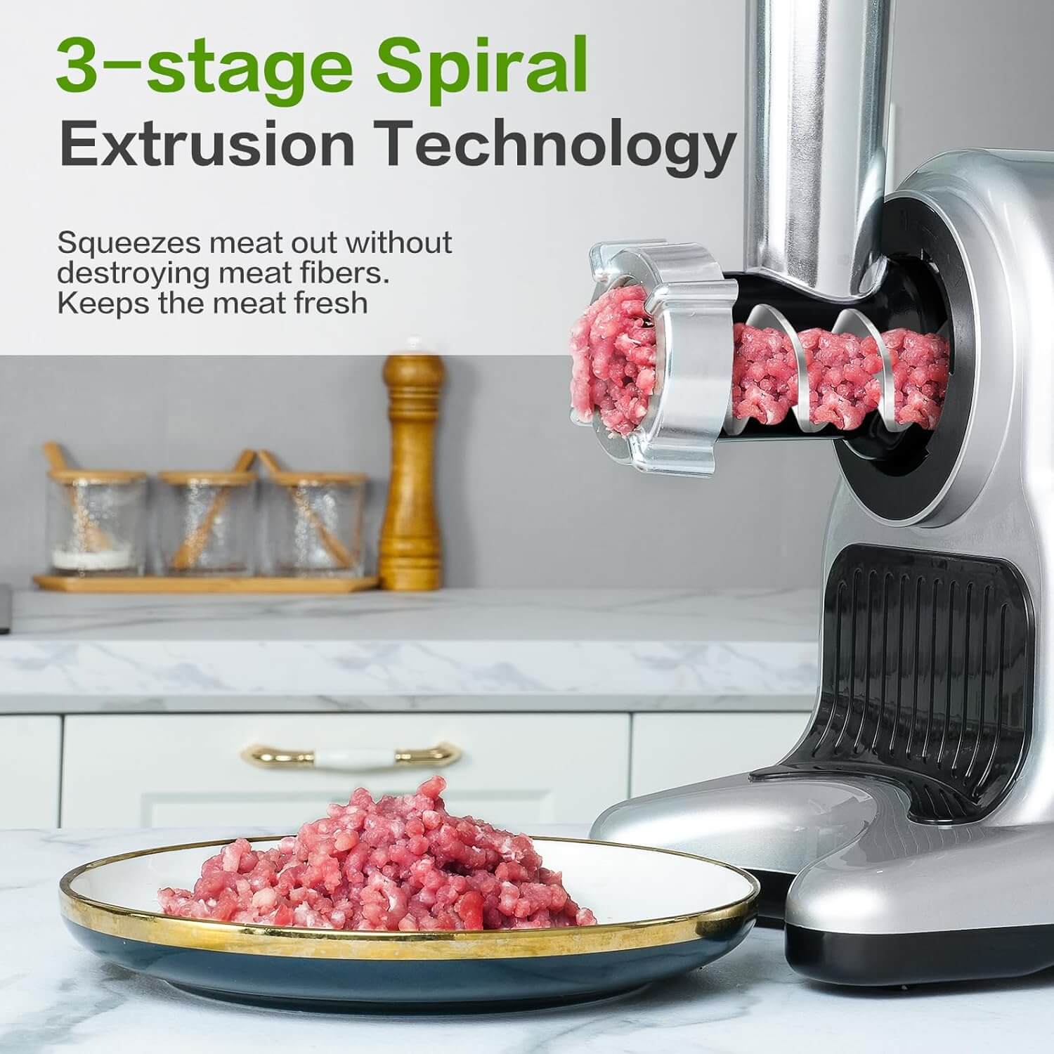 AMZCHEF Slow Juicer Machines 5 in 1 Slow Masticating Juicer with Accessories 3