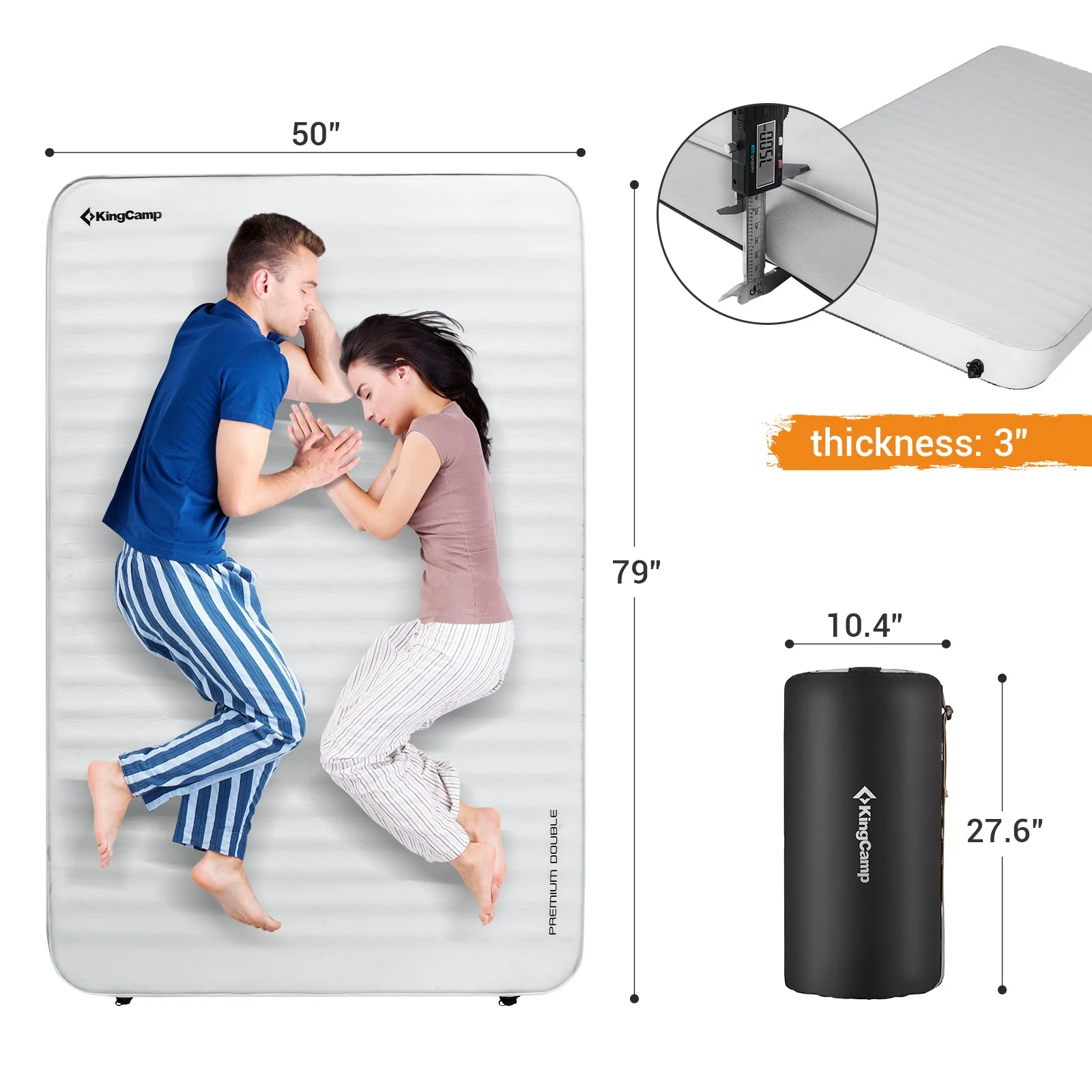 KingCamp PREMIUM Self Inflating Foam Sleeping Pad Double/Single - Image 90