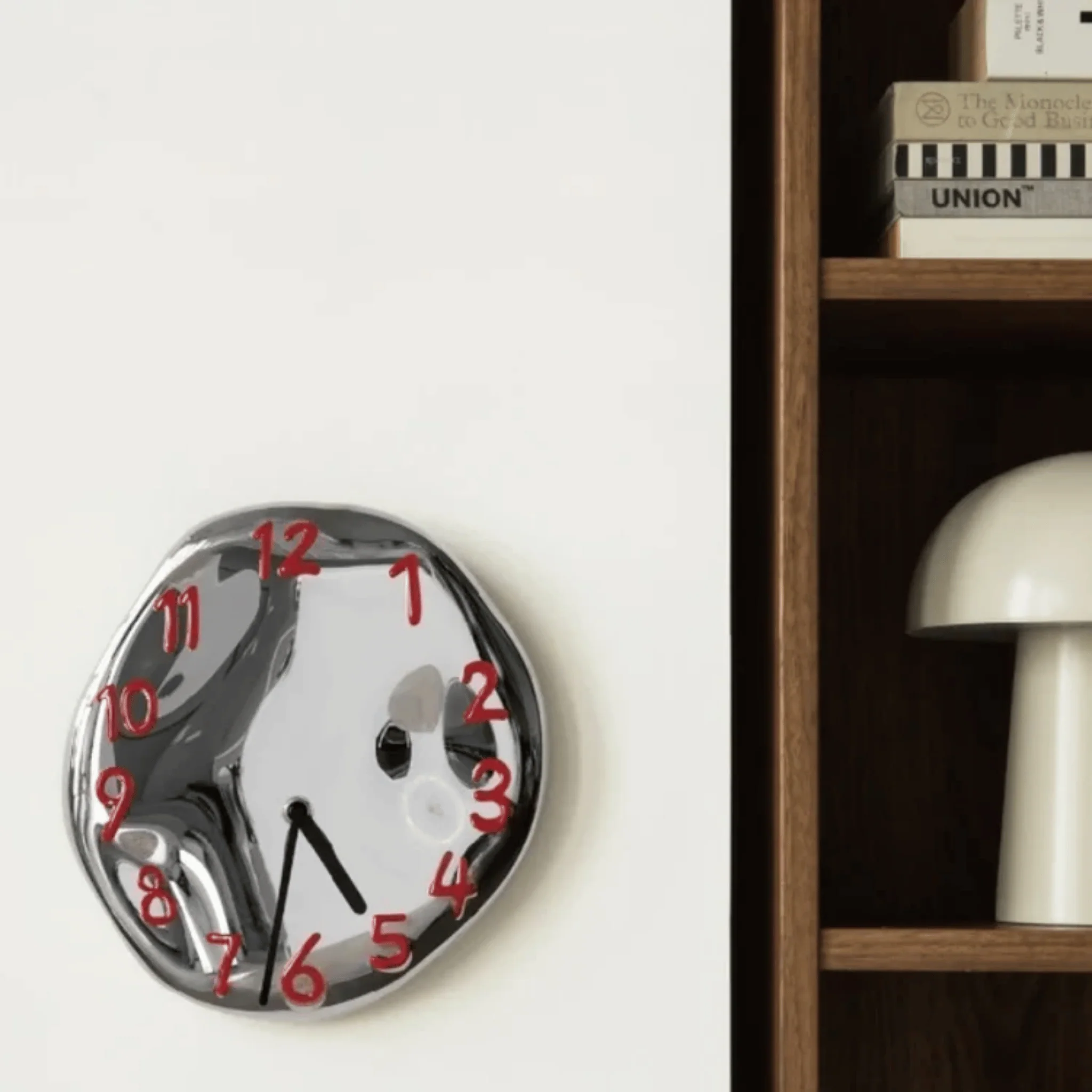 Elegant Ceramic Wall Clock with Polished Chrome Details - Image 8