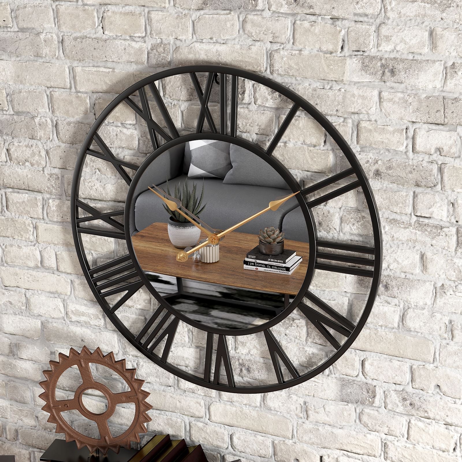 Elegant Round Wall Timepiece with Reflective Finish - Image 4