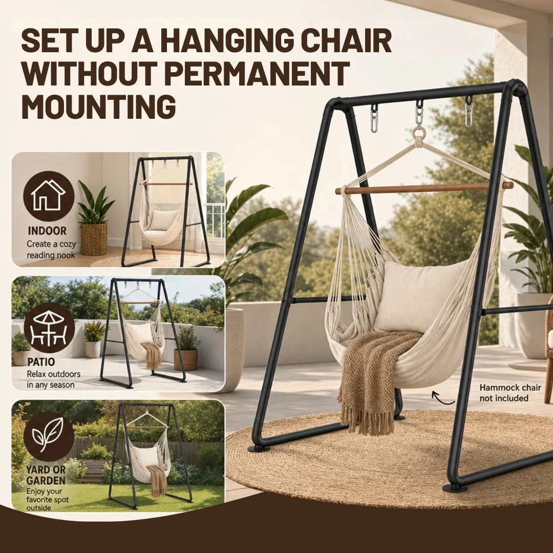 Heavy Duty Steel Hammock Chair Stand 300 lb Capacity A Frame