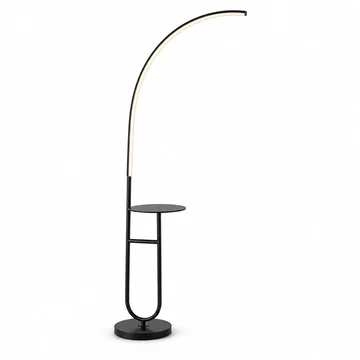Integrated LED & Side Table Arc Floor Lamp