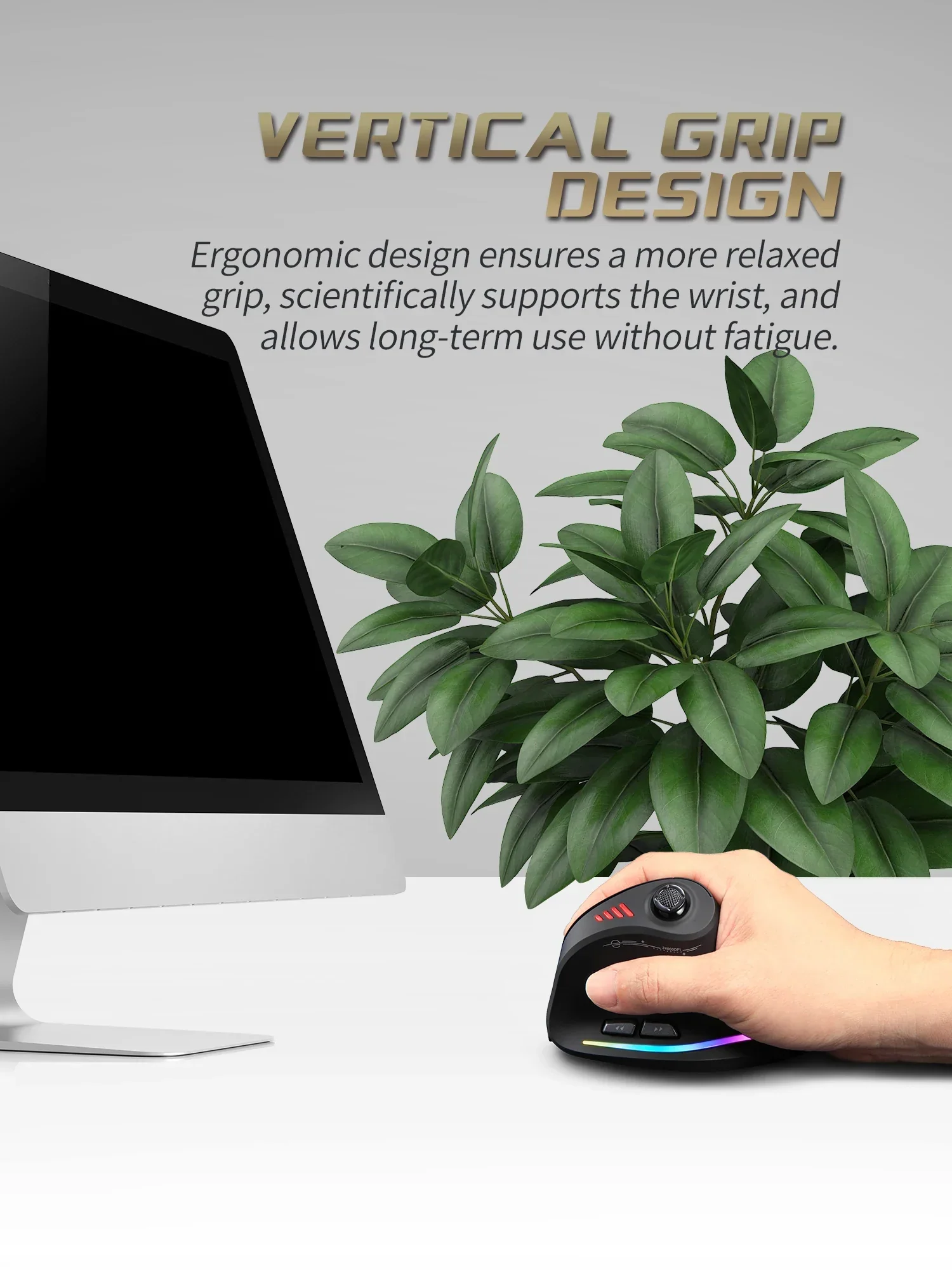 Wireless Vertical Ergonomic Mouse Model F18 - Image 8