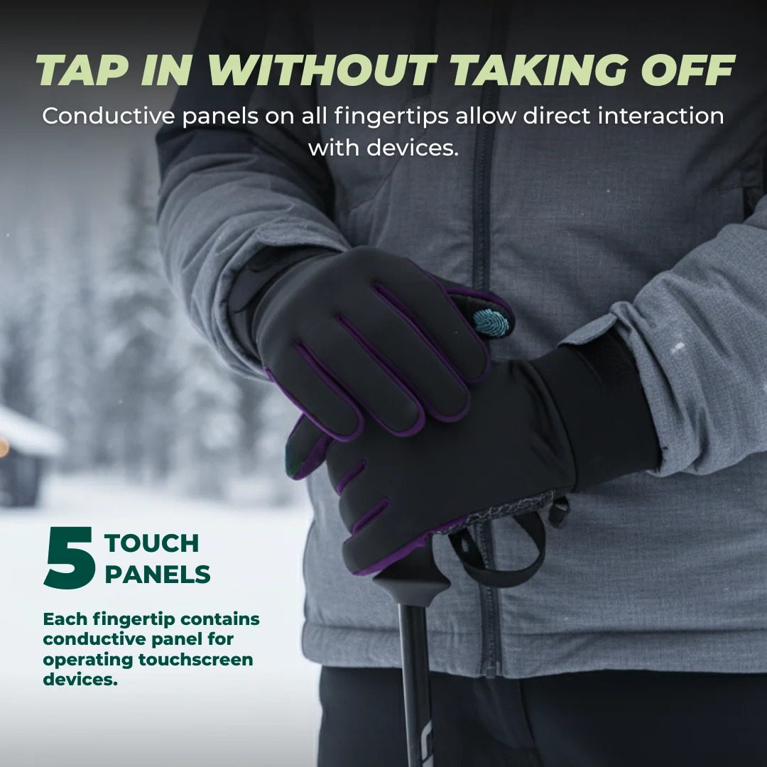 Insulated Winter Gloves with Touchscreen Fingertips and Silicone Palm