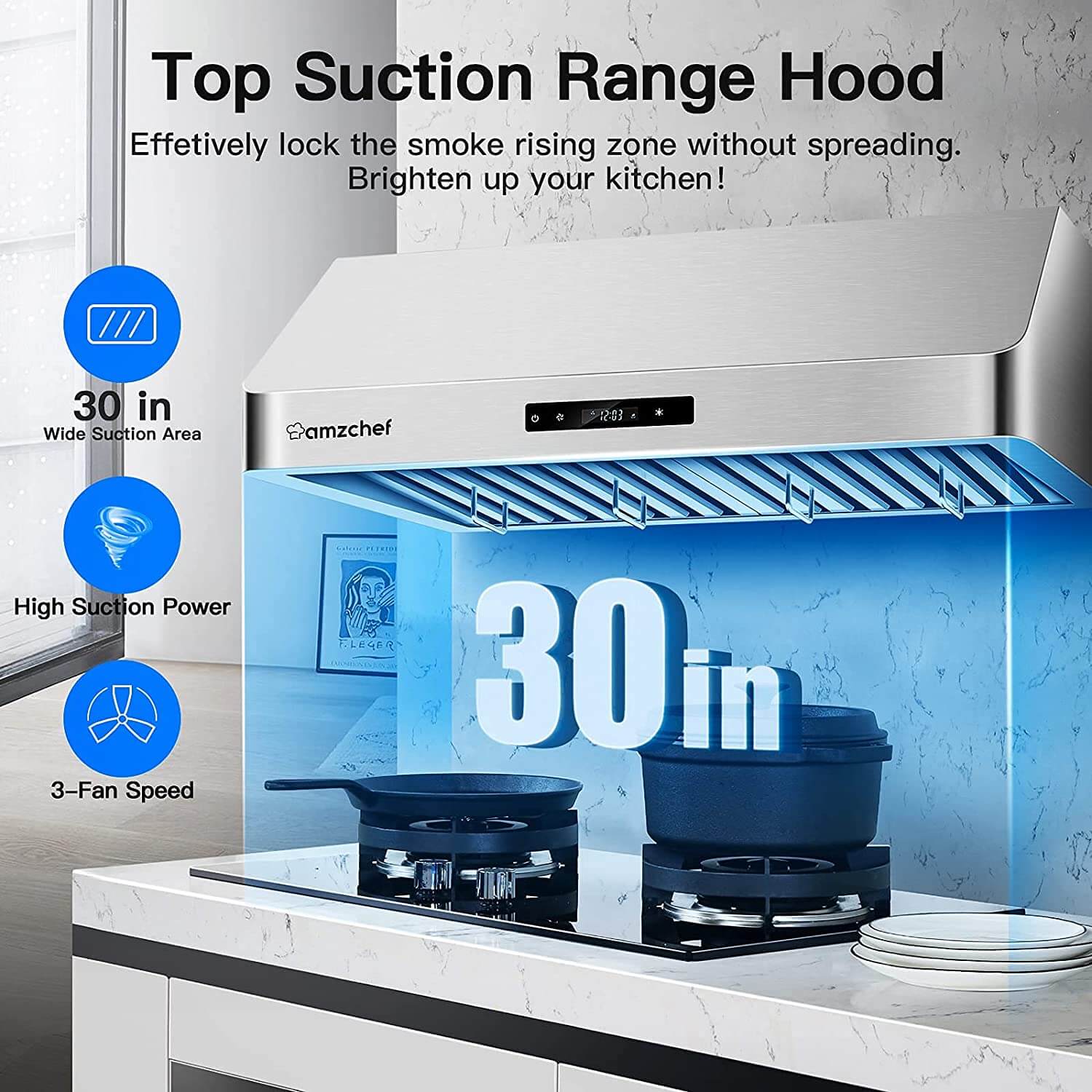 AMZCHEF Range Hoods 30 inch 700CFM 2