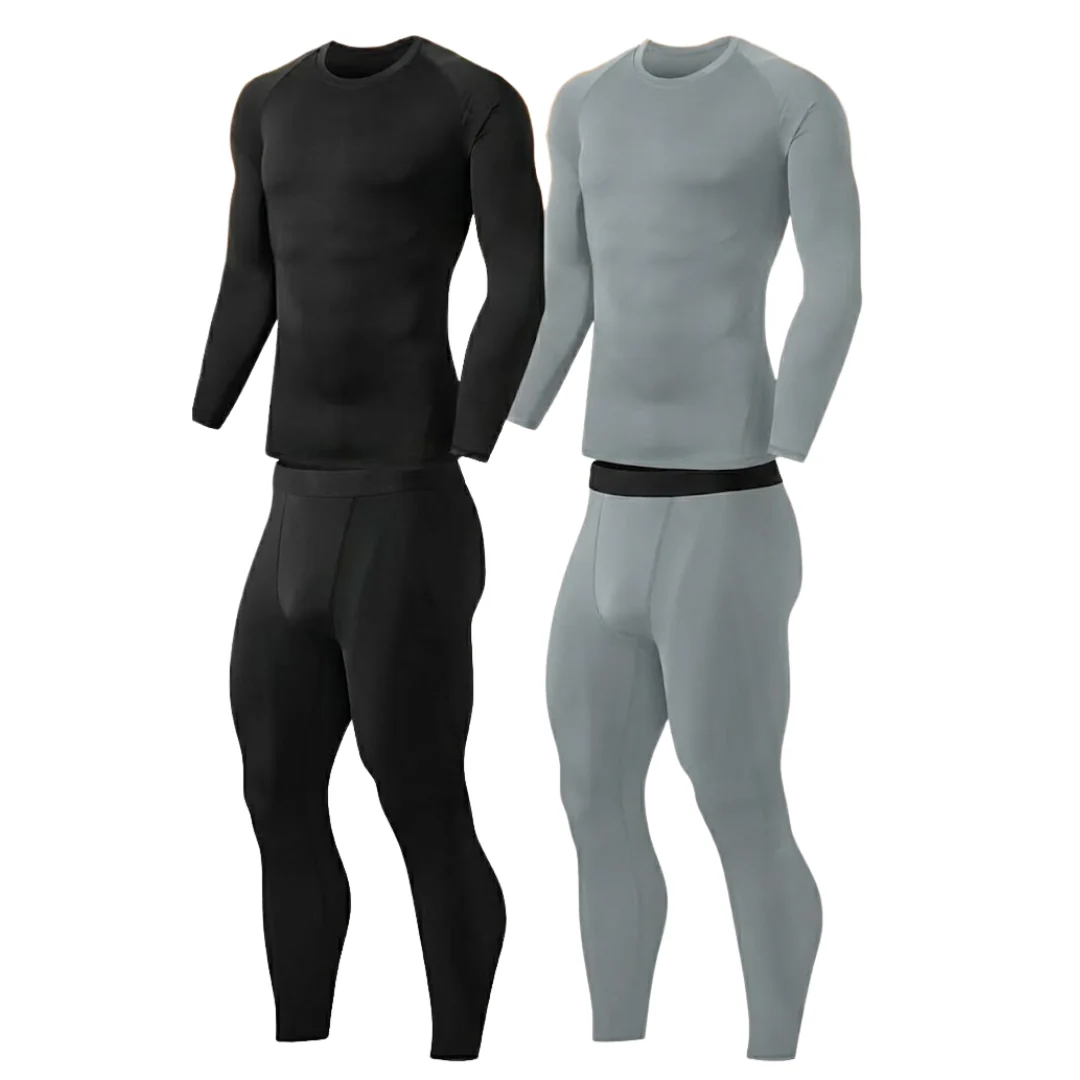 Fleece-Lined Base Layer Set for Men - Thermal Top and Bottom - Image 3
