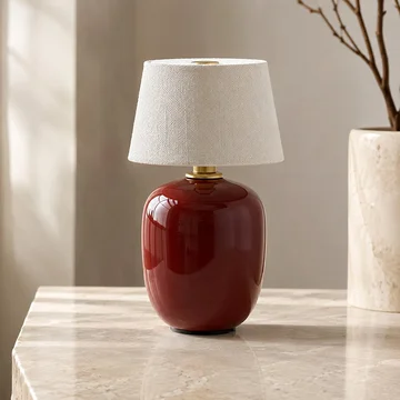 Ceramic Table Lamp in Modern Taupe Design