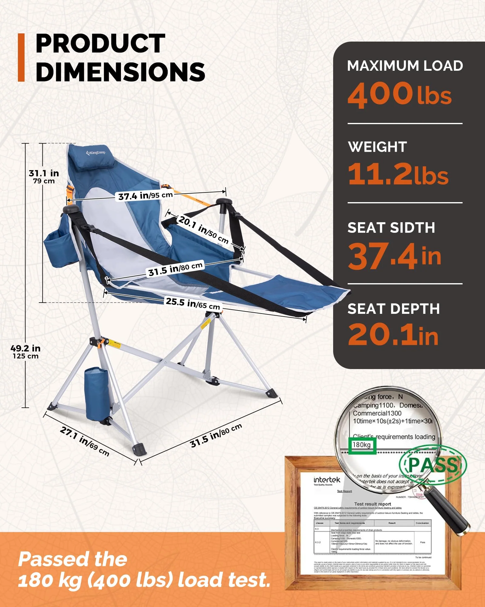 KingCamp Orchid C20 Hammock Chair with Footrest