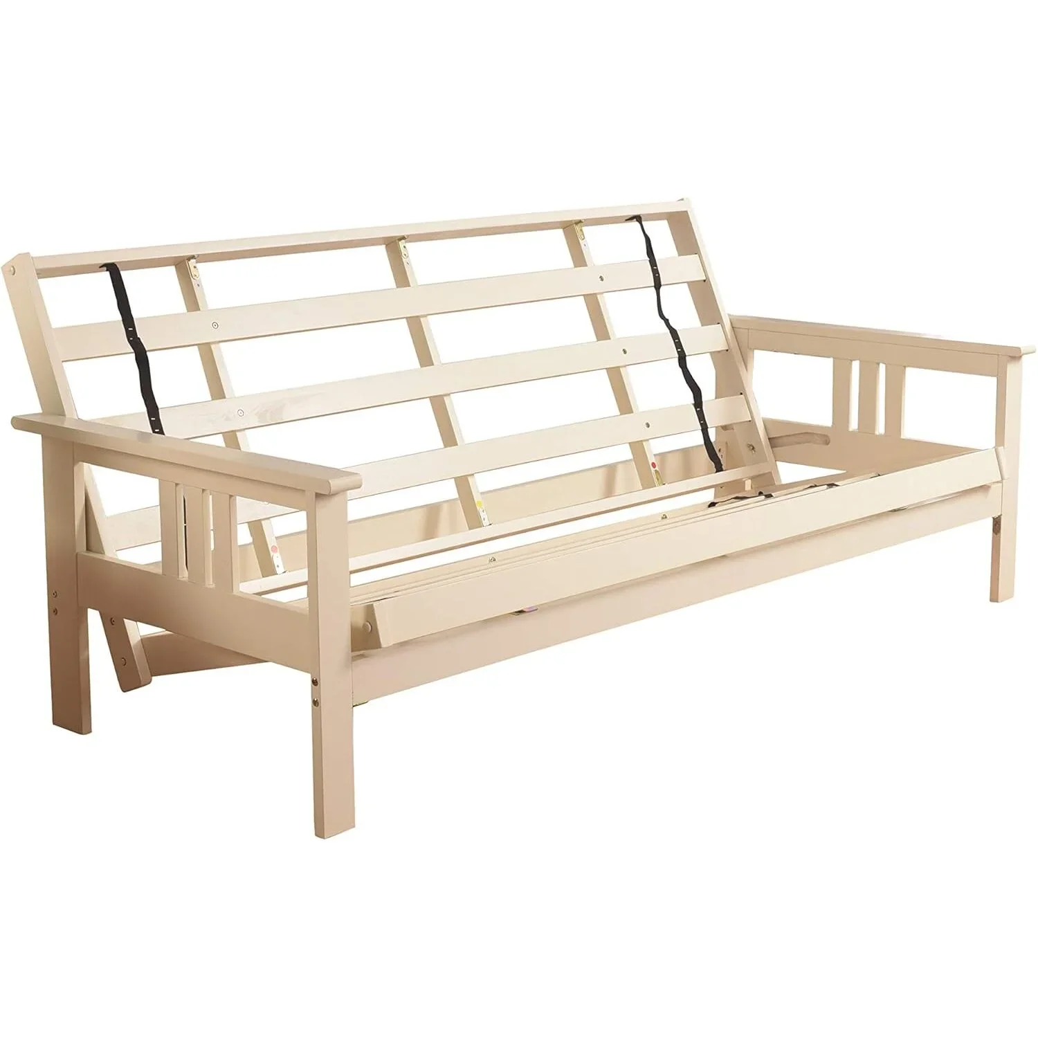 Homestock African Artifacts Full Size Futon Frame Set with Mattress, Easily Converts to Bed, Versatile Design Futon Frame for All Spaces, 33"H x 79"L x 37"D-Color:Linen Charcoal,Size:Barbados - Image 71