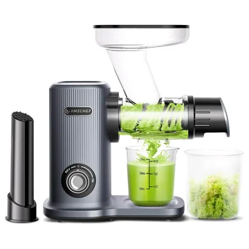 AMZCHEF 50mm Large Feed Chute Small Compact Slow Juicer