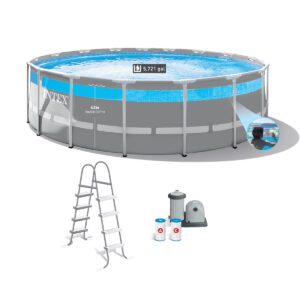 Intex 17' x 48" Clearview Prism Frame Above Ground Swimming Pool Set with Pump