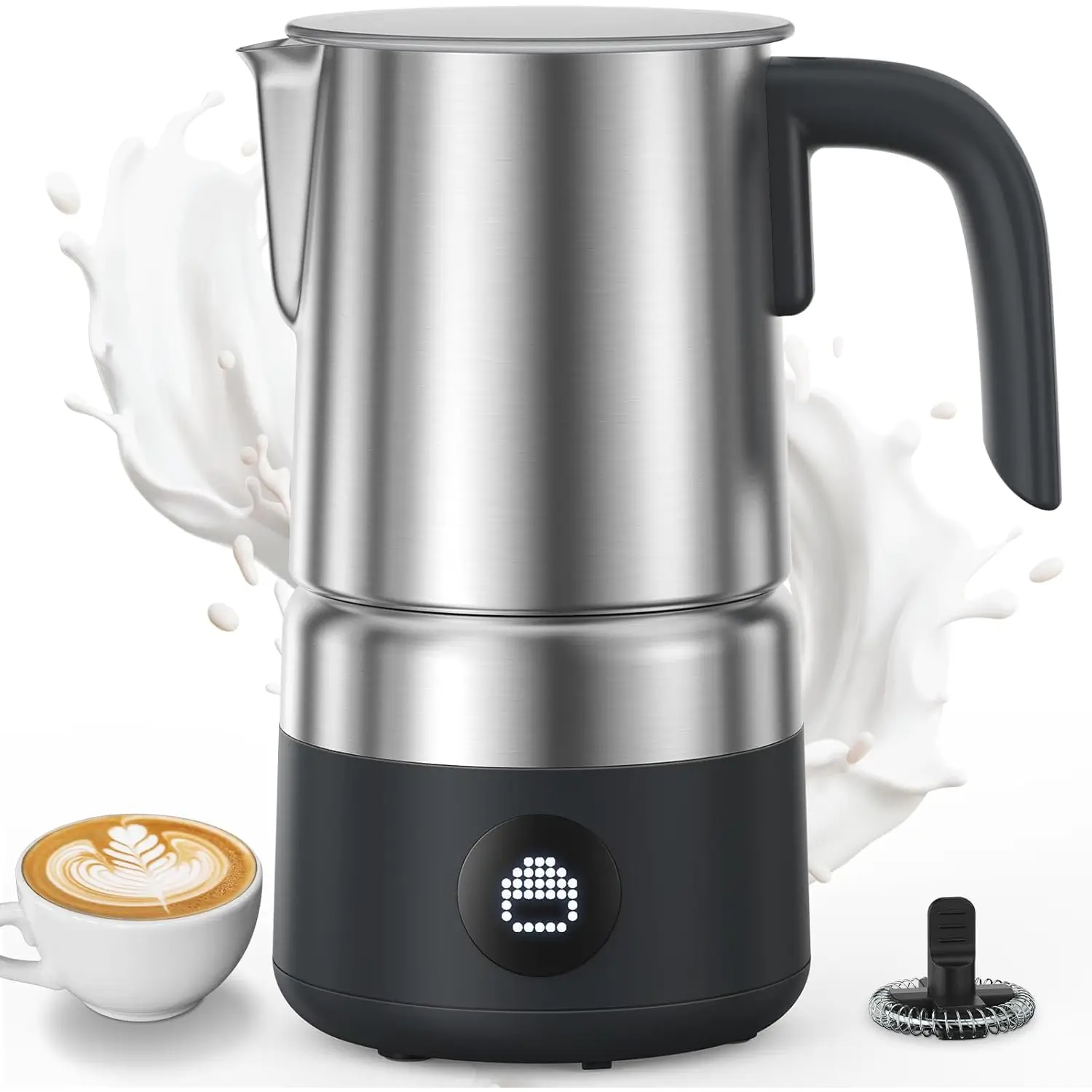 AMZCHEF 8-IN-1 Milk Frother and Steamer for Coffee 1